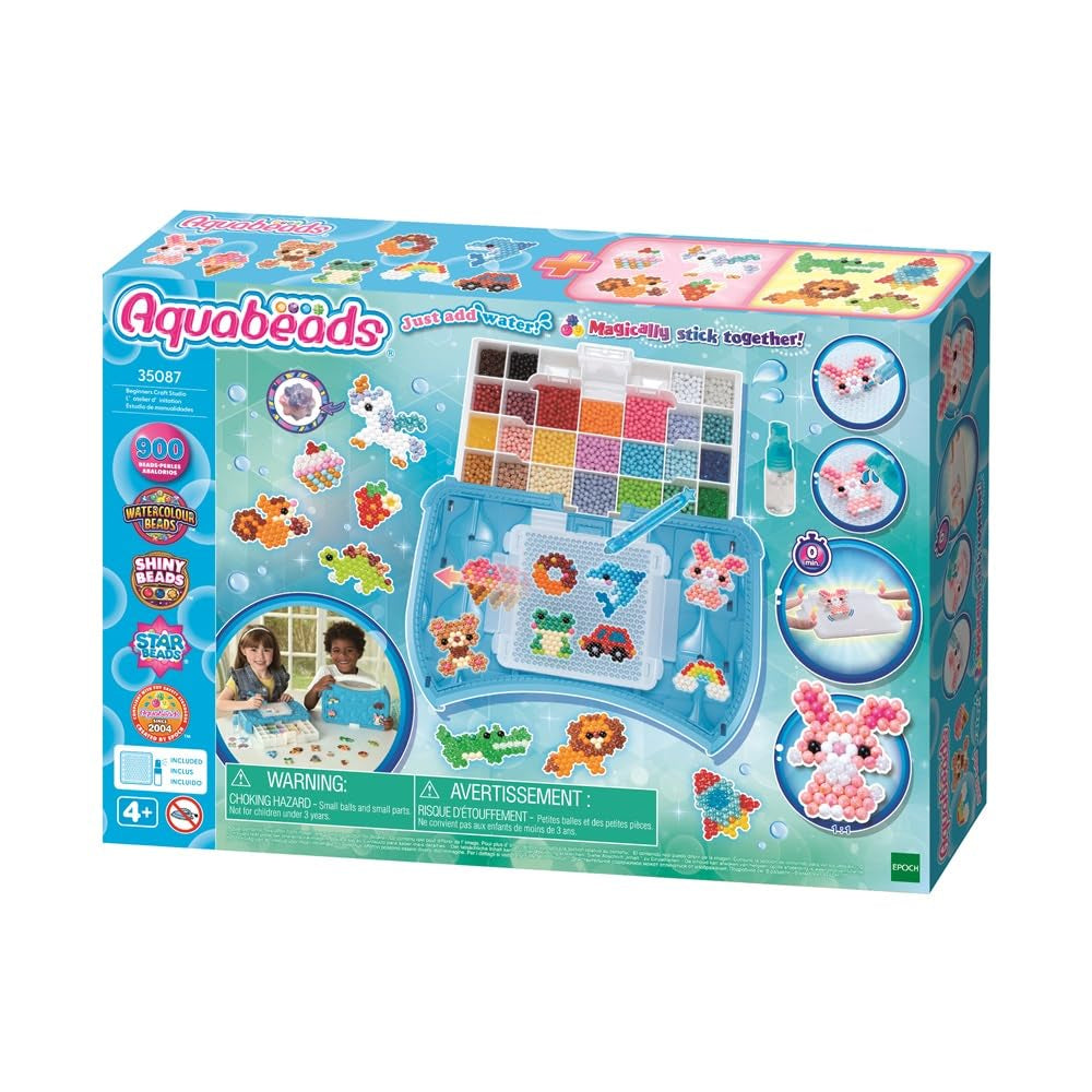 Aquabeads Beginner's Craft Studio 35087 - 900 Beads 25 Colors with Carry Case & Templates 1
