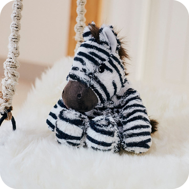 Warmies 13'' voll beheizbares Kuscheltier mit französischem Lavendelduft – Zebra, Schwarz und Weiß