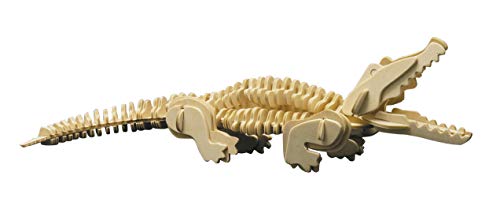 Siva Toys Siva Toys860/3 Woodconstruction Crocodile, Multicoloured