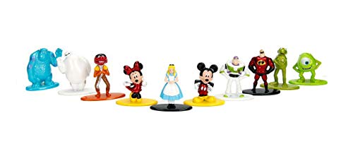 Paquete de 10 minifiguras fundidas de Jada Disney Nano Metalfigs