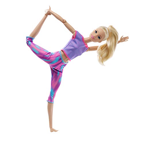 Barbie GXF04 Made to Move Doll - Flexible Yoga Doll with Long Blonde Hair for Ages 3+