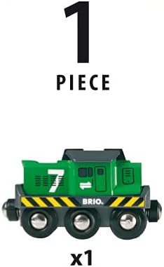 BRIO 33214 Freight Engine Train - Battery Powered Train for Kids Age 3 Years Up - Compatible with all BRIO Railway Sets & Accessories, Multicoloured