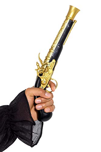 Smiffy's 48560 Pistola de trabuco pirata realista, unisex-adulto, negro/oro