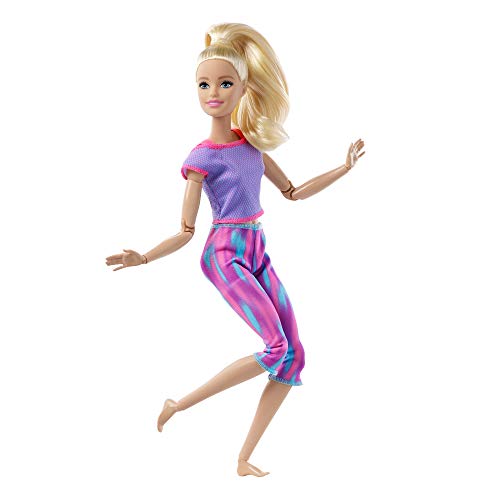 Barbie GXF04 Made to Move Doll - Flexible Yoga Doll with Long Blonde Hair for Ages 3+