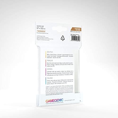 GAMEGEN!C- Matte 7 Wonders Sleeves 67 x 103 mm (80), Clear Colour (GGS10059ML)