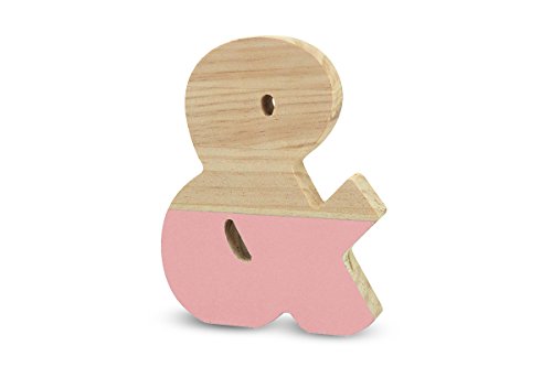 La Lluna La Lluna0211000 Semilacquered Pine Letter &, Pink