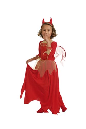 Cesar – A Little Devil Bride Costume – 2 Pieces set (Dress with Wings Devil Horns)