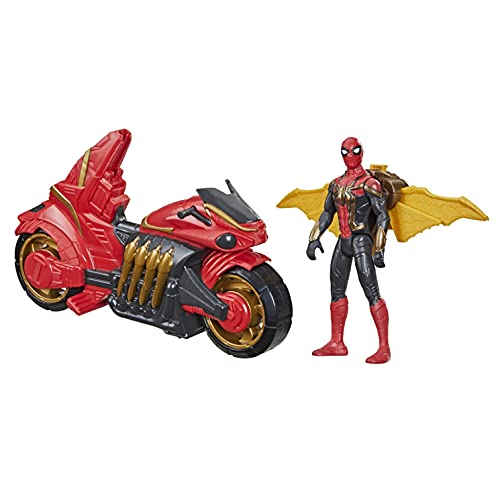 Marvel Spider-Man 15-cm-Jet-Web-Fahrradfahrzeug und abnehmbare Actionfigur Spielzeug W