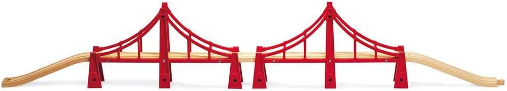 BRIO World Doppel-Hängebahnbrücke für Kinder ab 3 Jahren – kompatibel mit allen BRIO-Eisenbahnsets und Zubehör