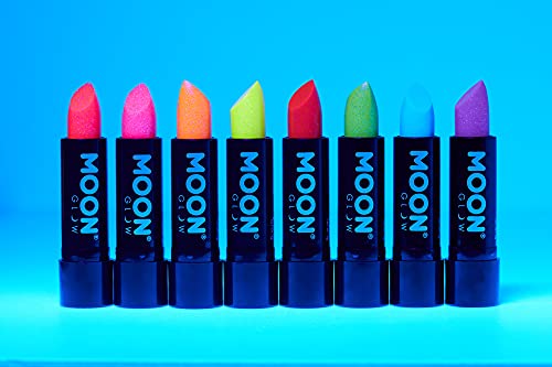 Neon UV Glitter Lippenstift von Moon Glow – Rot – Leuchtender neonfarbener Lippenstift – Gl