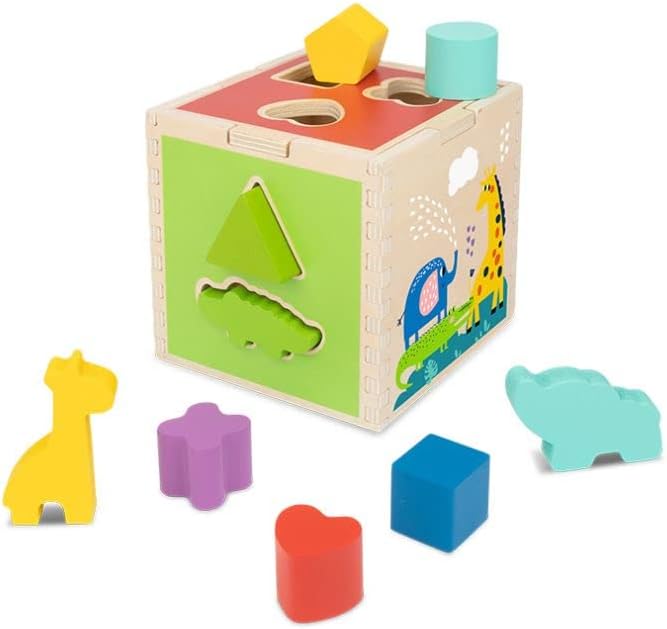 Tooky Toy TH442 Wooden Animal Shape Sorter