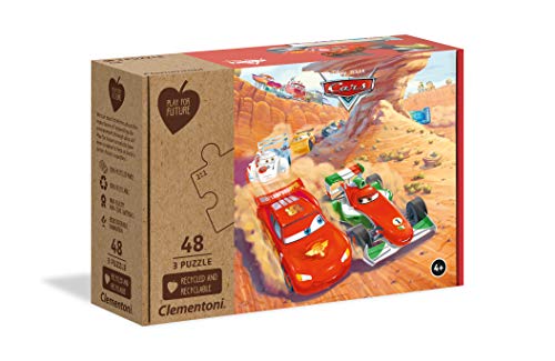 Clementoni – 25254 – Disney Pixar Cars – 3 x 48 Teile – hergestellt in Italien – 100 % Recy