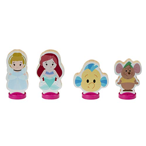 Ensemble de 4 figurines princesse en bois - Les styles varient