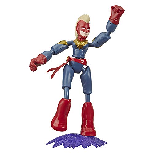 Marvel Avengers Bend And Flex Figura de acción de juguete, figura flexible de Capitán Marvel de 15 cm