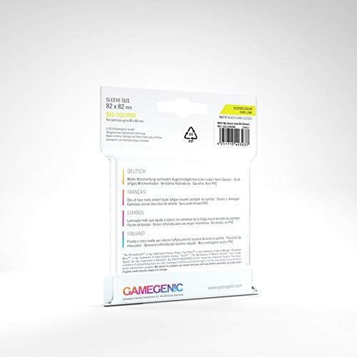 GAMEGEN!C- Matte Big Square-Sized Sleeves 82x82mm (50), Clear Color (GGS10060ML)