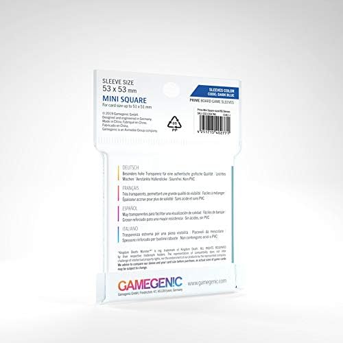 GAMEGEN!C- Prime Mini Square-Sized Sleeves 53 x 53 mm (50), Clear Colour (GGS100