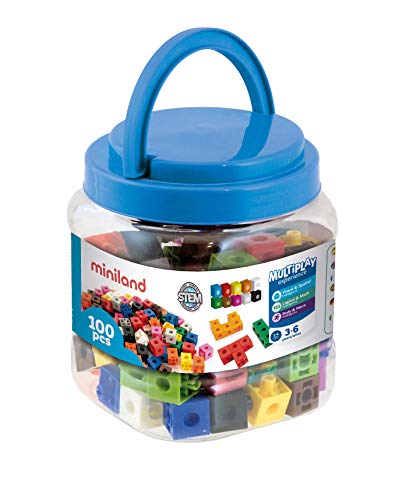 Miniland Miniland95210 2 cm Cubes in Jar, Multi-Color