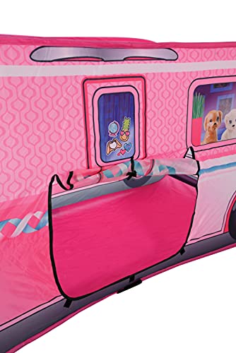 Barbie M009728 Pop-Up Camper Tent Campervan, Multicoloured