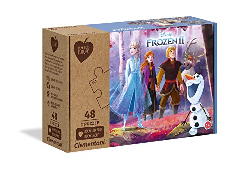 Clementoni – 25255 – Disney Frozen 2 – 3 x 48 Teile – hergestellt in Italien – 100 % recycelt