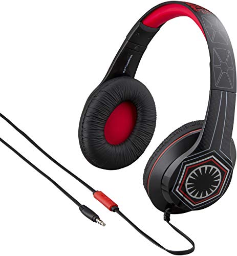 EKids Star Wars-Kopfhörer mit integriertem Mikrofon für Kinder in Schwarz und Rot