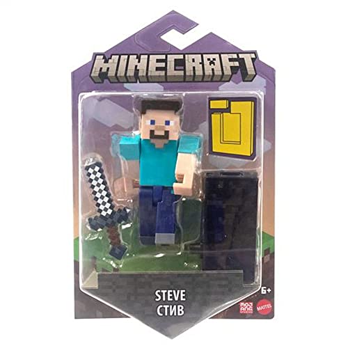 Mattel Minecraft HFC27 Steve Actionfigur Charaktere, Mehrfarbig