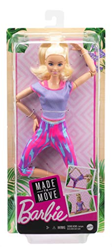 Barbie GXF04 Made to Move Doll - Flexible Yoga Doll with Long Blonde Hair for Ages 3+