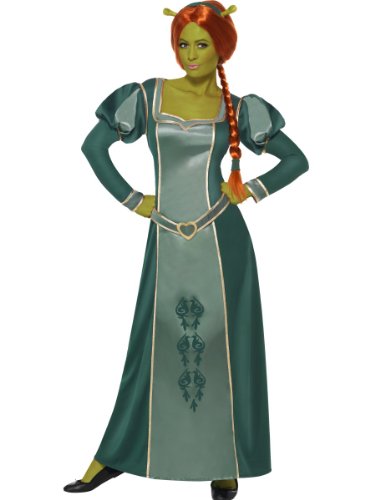 Smiffys Shrek Fiona-Kostüm für Damen, Kleid, Stirnband und Ohren, Shrek, Farbe: Gree