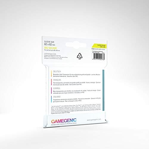 GAMEGEN!C- Prime Big Square Sized Sleeves 82 x 82 mm (50), Clear Colour (GGS1004