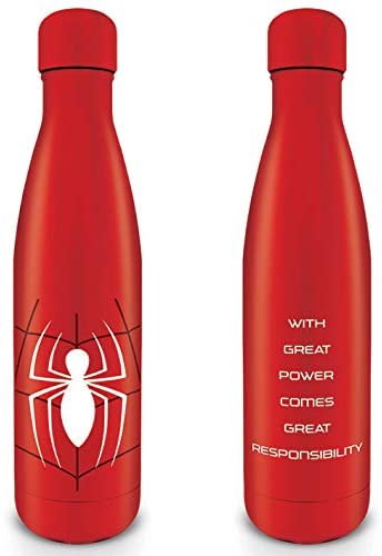 Marvel MDB25588 Spider-Man Steel Water Bottle 500 ml One Power Encourages a Great Responsibility Adult Unisex Multicoloured 500 ml