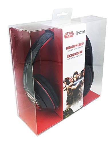 EKids Star Wars Headphones with in-line Microphone for Kids in Black and Red