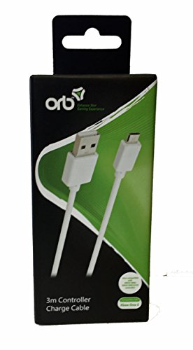 ORB 3m Controller Charge Cable White (Compatible with Xbox One S)
