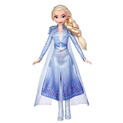 Poupée Disney La Reine des Neiges Elsa avec de longs cheveux blonds et une tenue bleue