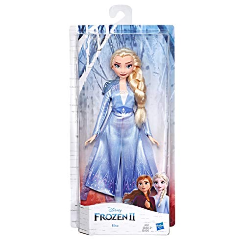 Poupée Disney La Reine des Neiges Elsa avec de longs cheveux blonds et une tenue bleue