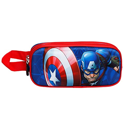 Captain America Patriot-3D Double Pencil Case, Multicolour