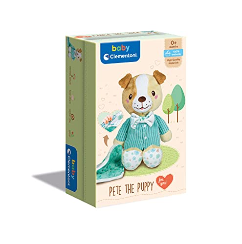 Clementoni Perrito+ Pete The Puppy Plush Toy - Soft Sensory Toy for Babies 0 Months+ 4
