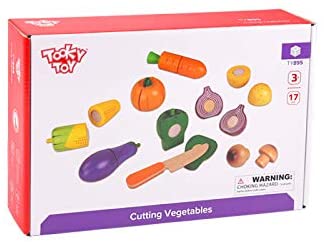 Tooky Toy TY895 Legumbres, surtido de verduras de madera, multicolor
