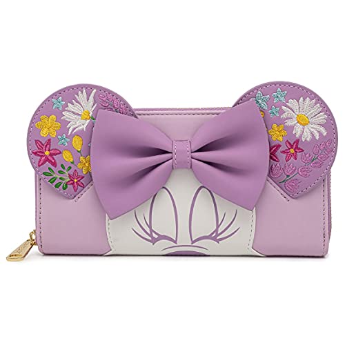 Loungefly x Disney Minnie Mouse Blumen-Geldbörse mit umlaufendem Reißverschluss