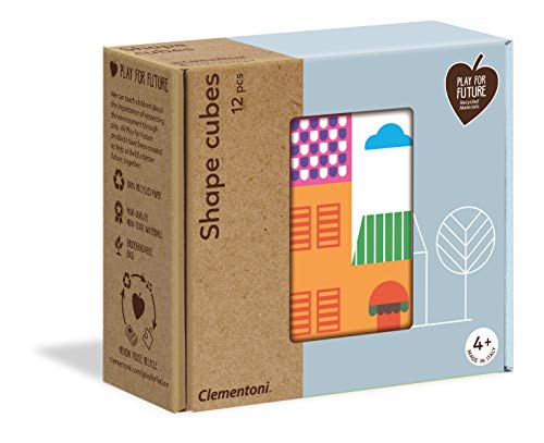 Clementoni-16227-Shapes Cubes-Etui und Kassette, Würfel für Kinder, mehrfarbig