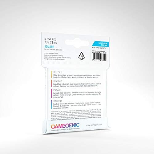 GAMEGEN!C- Matte Square-Sized Sleeves 73x73mm (50), Clear Color (GGS10061ML)