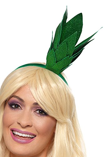 Smiffy's 48878 Pineapple Stalk Glitter Headband, Unisex-Adult, Green, One Size
