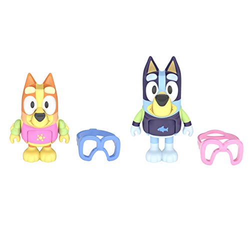 Bluey Pool Time: Bluey and Bingo 2 Figure Playset Pack Articulated 2,5 Inch Acti
