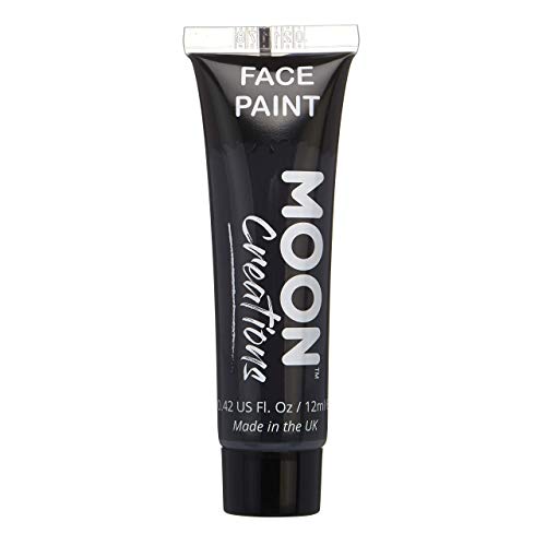 Face & Body Paint by Moon Creations - Black - Water Based Face Paint Makeup for