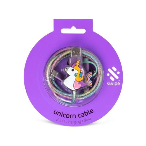 Thumbs Up 3-in-1 Unicorn Data Phone Charging Cable 1m