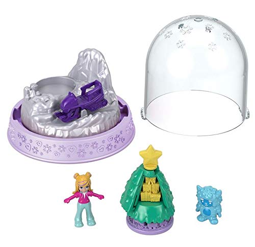 Mattel Polly Pocket Snow Scene Schneemobil-Ornament Mini-Spielset