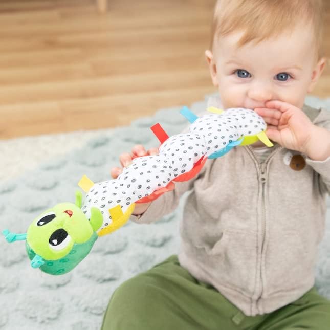 LAMAZE Fidget Caterpillar, Newborn Baby Toy, Bendable Body and Chime, Sensory Toy for Babies