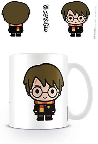 Harry Potter-Keramikbecher mit Chibi-Illustrationen von Harry Potter im japanischen Stil in Präsentationsbox – offizielles Merchandise
