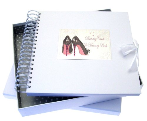 White Cotton Cards Geburtstagskarten-Erinnerungsbuch, schwarzer Schuh