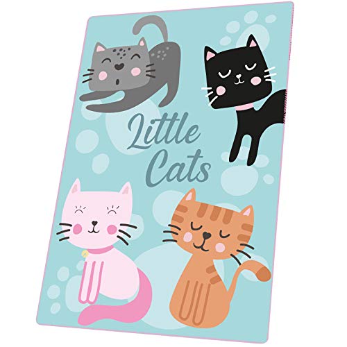 Kids Licensing Fleecedecke mit kleinen Katzen | Kinderdecke, kleine Katzen, Fleecedecke, Babydecken, Disney-Decken, Größe: 150 x 100 cm | 300 g