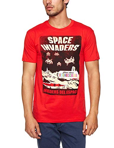 Trademark Space Invaders Del Espace bedrucktes Herren-T-Shirt, Rot, XX-Large