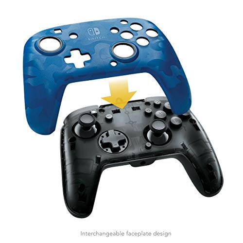 PDP Controller Faceoff Deluxe+ Audio Wired Switch Camo Blue - Nintendo Switch